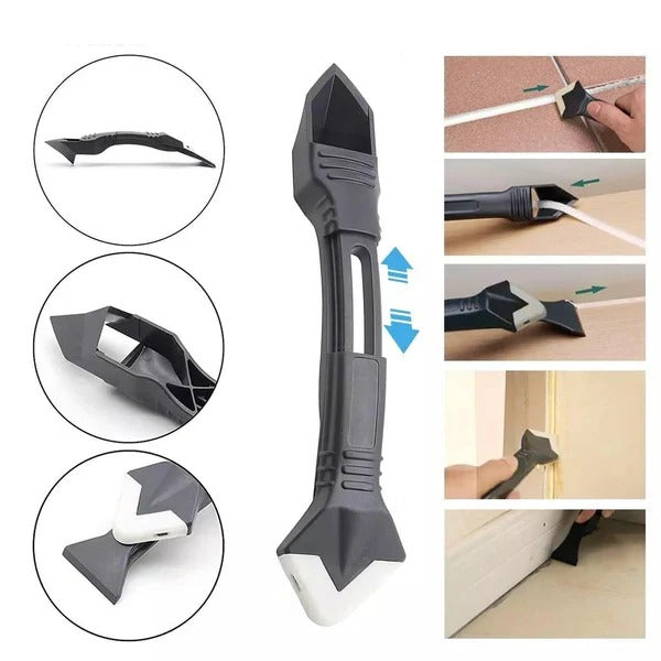 Caulk Remover Tool 3 in 1 Silicone Scraper and Finishing Set