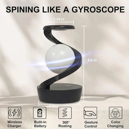 Moon Lamp Floating Desk Light with Gesture Control and Wireless Charger