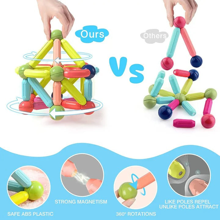 Kids Magnetic Building Blocks Sticks and Balls Montessori Toys