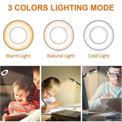 Dimmable LED Clamp On Desk Lamp 360° Flexible for Reading