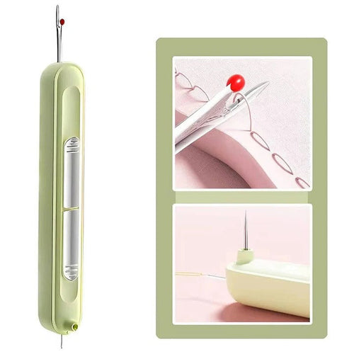 Portable Needle Threader and Seam Ripper Tool for Embroidery and Quilting