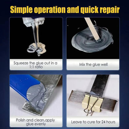 High Strength Metal Repair Glue, Heat Resistant Adhesive for Steel, Aluminum and Cast Iron, Drillable After Cure