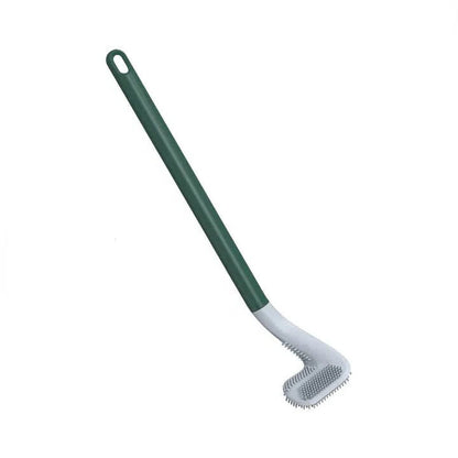 Durable Silicone Toilet Brush with Wall Mount and Ergonomic Long Non-Slip Handle