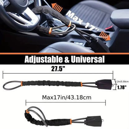 Universal Heavy-Duty Steering Wheel Lock with Anti-Theft Double Hook Design