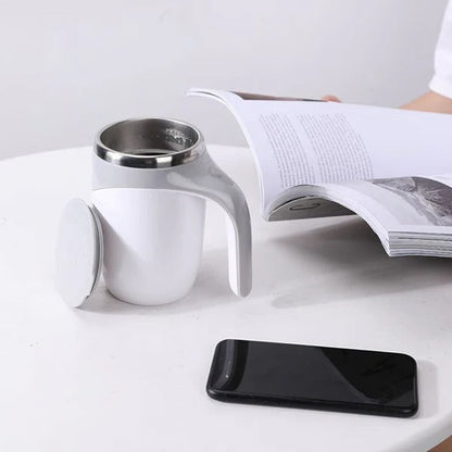 Magnetic Self Stirring Coffee Cup with Waterproof Bottom and Removable Rotor