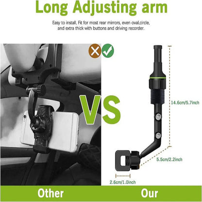 Car Cell Phone Mount with Universal Device Compatibility and 360 Degree Ball Joint Rotation and Padded Internal Grips