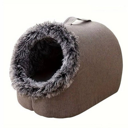 Thermal Feline Sleeping Cave with Faux Fur and Insulated Padding