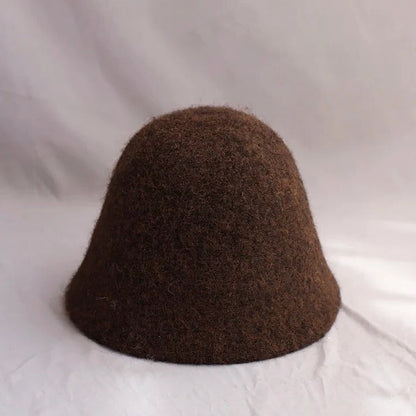 Female Cold-Season Fleece Cloche and Womens Winter Wool Bucket Hat