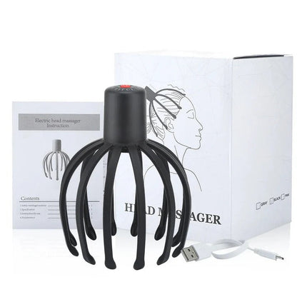 Electric Head Massager, Scalp Scratcher, Octopus Vibration Tool, USB Rechargeable