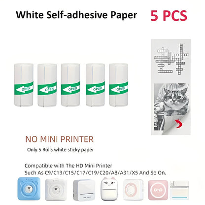 Portable Inkless Thermal Sticker Printer, Bluetooth Photo and Memo Printer