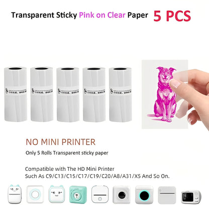 Portable Inkless Thermal Sticker Printer, Bluetooth Photo and Memo Printer