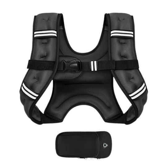 Adjustable Multi Pocket Weight Training Vest with Detachable Storage Pouch for Outdoor Fitness