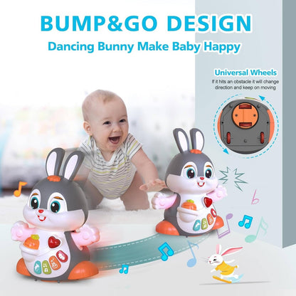 Easter Bunny Musical Toy for 1+ Year Old, Baby Crawling Toy for 6 12 Months, Easter Gifts for Baby Girls and Boys
