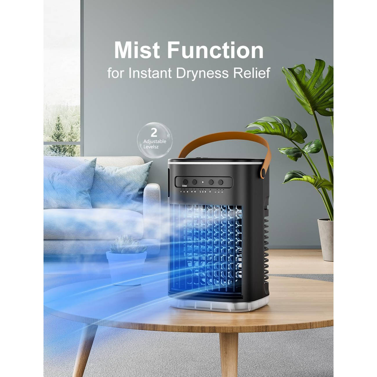 Air Conditioner Portable Ac Unit, Evaporative Air Cooler with 1.2L Water Tank, Personal Air Cooler with Remote