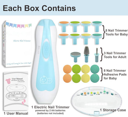 21 in 1 Baby Nail Trimmer for Newborns and Toddlers, Safe Electric Baby Nail File Kit