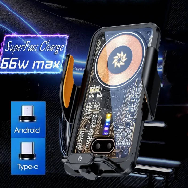 Wireless Car Charger Auto Clamping Phone Mount, Fast Charging, Air Vent, Iphone Samsung Galaxy