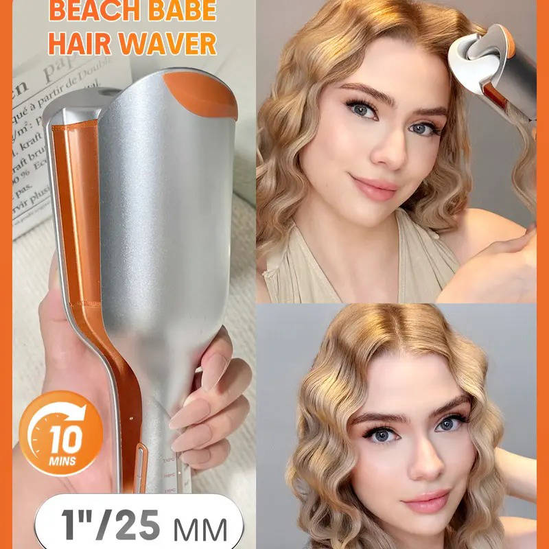 Babe Hair Waver, 25mm Ionic 2 Barrel Curling Iron with 50 Million Ions, 10 Min Quick Wave and Smart Timer