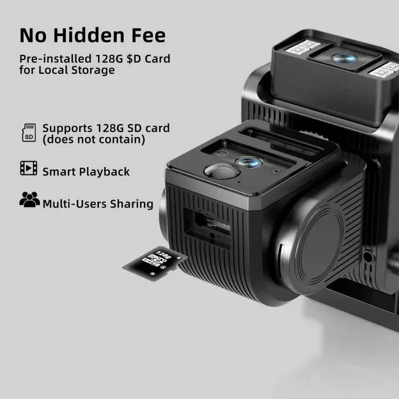 Outdoor Solar CCTV Security Camera with Automatic Tracking, Dual Lens Wireless Security System, 1080P HD, Two Way Audio and IP66 Waterproof