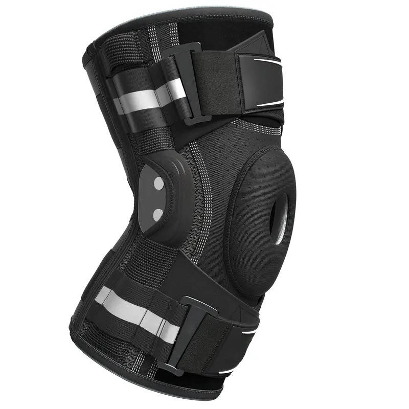 Professional Sports Knee Brace, Compression Sleeve with Side Stabilizers, Support for Running and Basketball