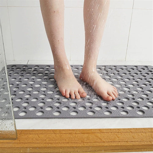 Shower Mat with Suction Cups, Non-Slip Surface, Drainage Holes, 16x28 Inch Bathroom Mat