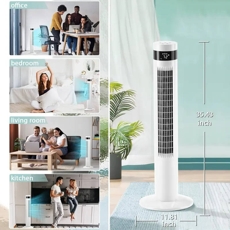 Standing Portable AC Unit Air Conditioner for Home and Office, Bladeless, Quiet, 3 Speed Settings