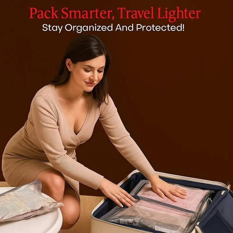Cordless Travel Vacuum Compression Set, 15 Piece Space Saving Vacuum Bags for Clothes with Pump, 140L/Min Air Removal for Carry On and Travel