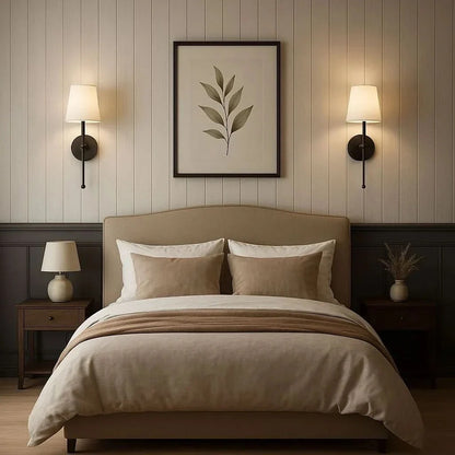 Indoor Wireless Fabric Wall Light, Cordless Battery Operated Sconces (Set of 2)