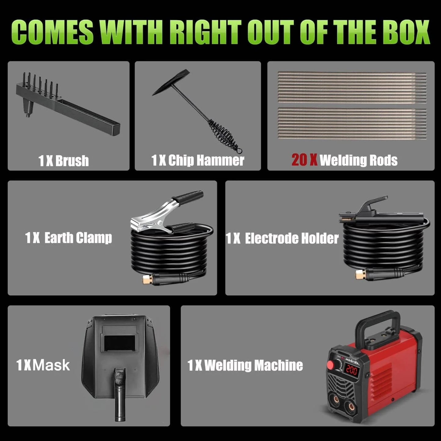 Mini Portable Stick Welder, 110/220V MMA Arc Welding Machine with LED Digital Display and Smart Voltage Conversion