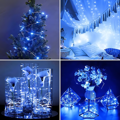 100 Pack Waterproof Mini LED Fairy String Lights with Flexible Silver Wire for Weddings and Party Decor