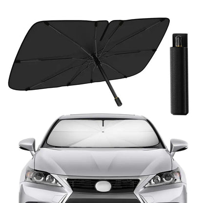 Car Windshield Sun Shade Umbrella, Foldable Sunshade with UV Block and Heat Insulation, Large Universal Front Window Cover for Trucks and Cars
