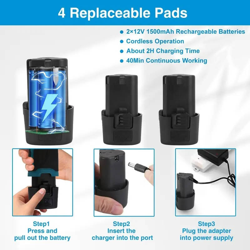 Portable Cordless Car Polisher Kit, 6 Variable Speeds, 9mm Orbit, 6 Inch Dual Action