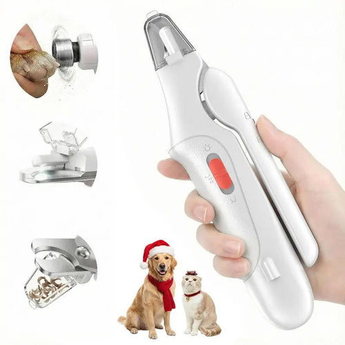 2 in 1 Electric Nail Clipper and Grinder for Dogs and Cats of All Sizes, LED Light, Painless, Low Noise, Safe