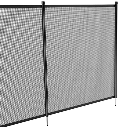 Pool Safety Fence with Teslin PVC Mesh and Rust Resistant Poles for Inground Pools