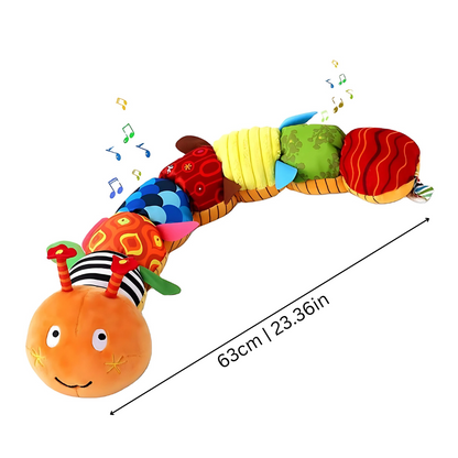 Musical Caterpillar Plush Toy with Multi-Texture Segments and Sound Activation for Babies 0-3 Years