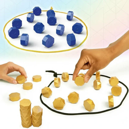 Magnetic Strategy Board Game with Two Player Pieces and Folding Design